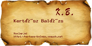 Kertész Balázs névjegykártya